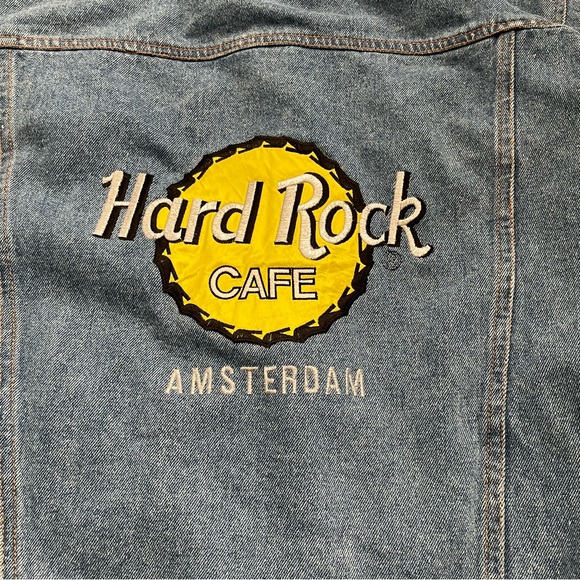 Vintage Hard Rock Cafe Amsterdam Denim Jean Jacket - Picture 6 of 12